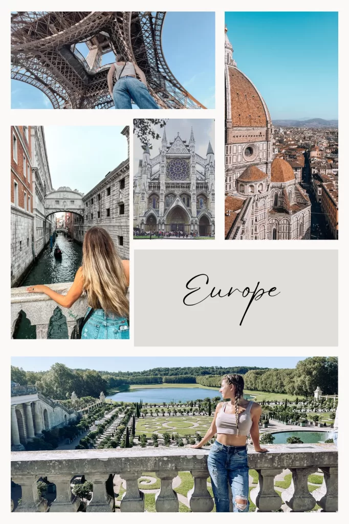 Collage of locations in Europe