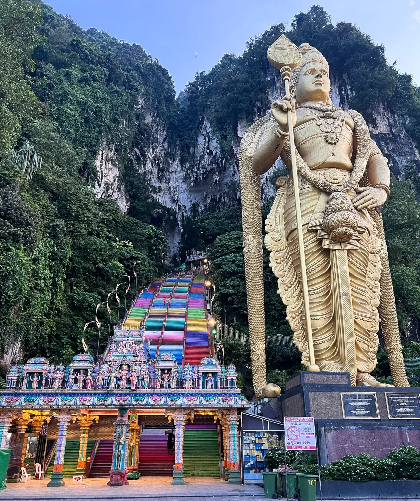 Batu Cave Temple rainbow staircase entrance