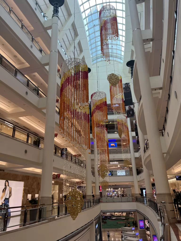 Inside of the 5 story mega mall in Kuala Lumpur