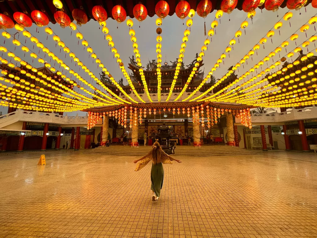 Thean Hou Temple with the evening lights