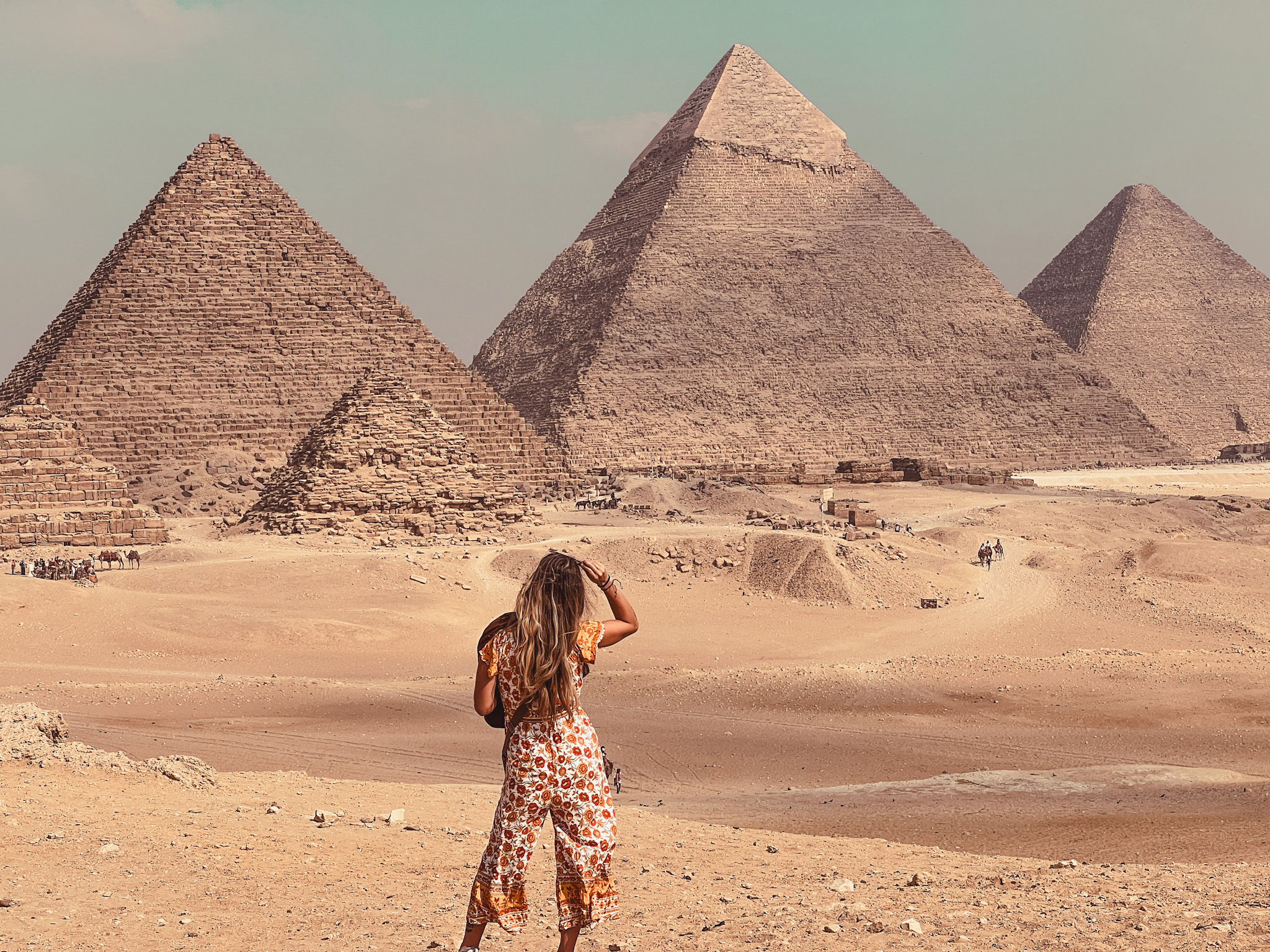 Pyramids of Giza photo from the hill